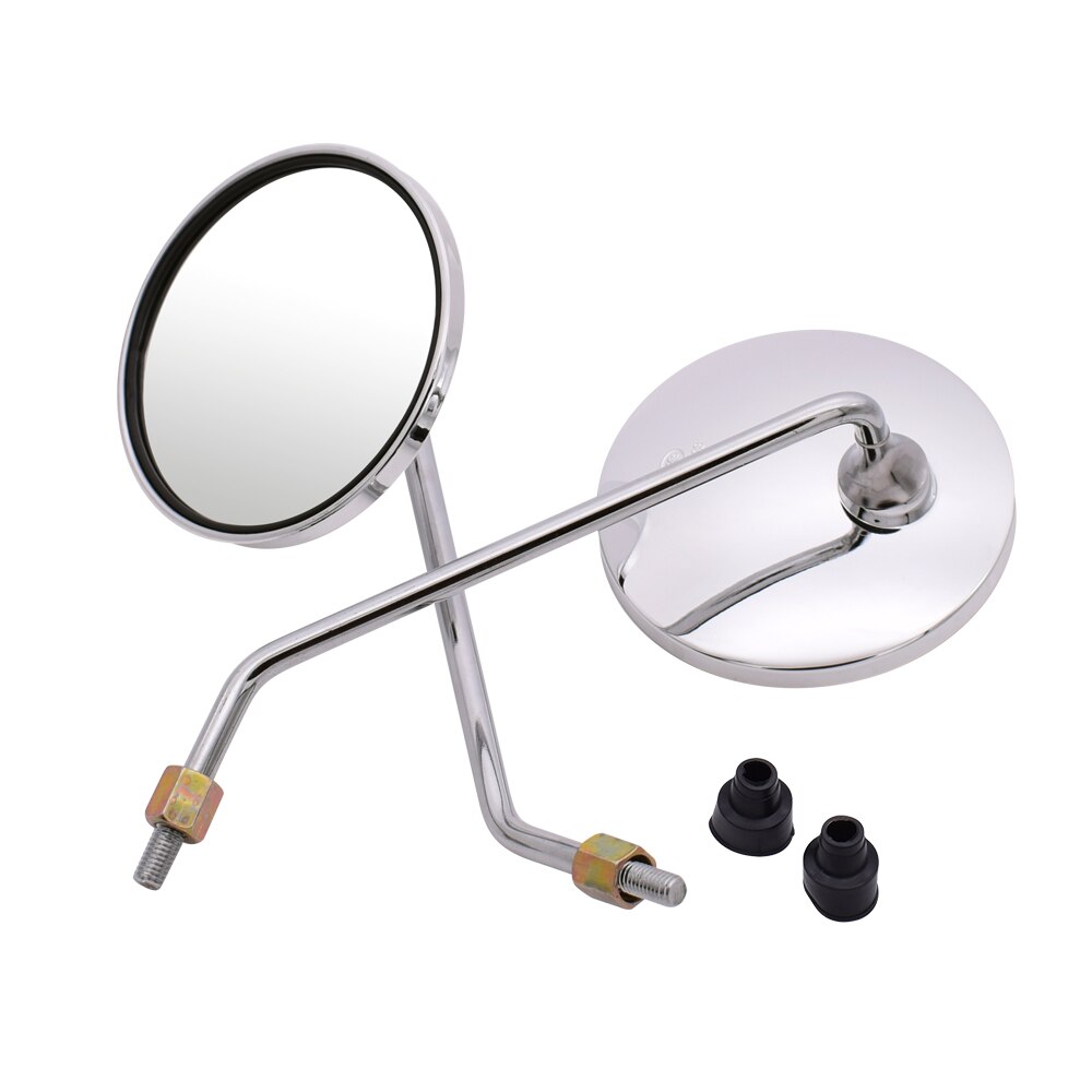 Motorcycle Back View Mirror 4.3 Inch Chrome Round Rearview Mirrors For KTM smr 250 350 exc-f 525 xc Suzuki RGV250 GT250 GT550