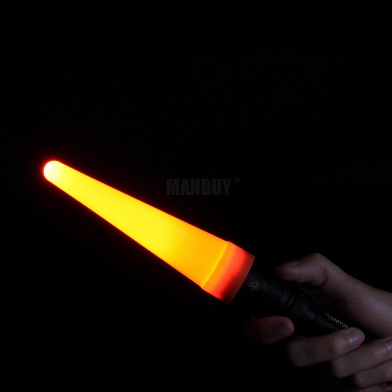 NITECORE NTW25 Led Light Diffuser Traffic Wand Cone Tip Suitable for The Flashlight with Head of 25.4mm Red Security Alert baton