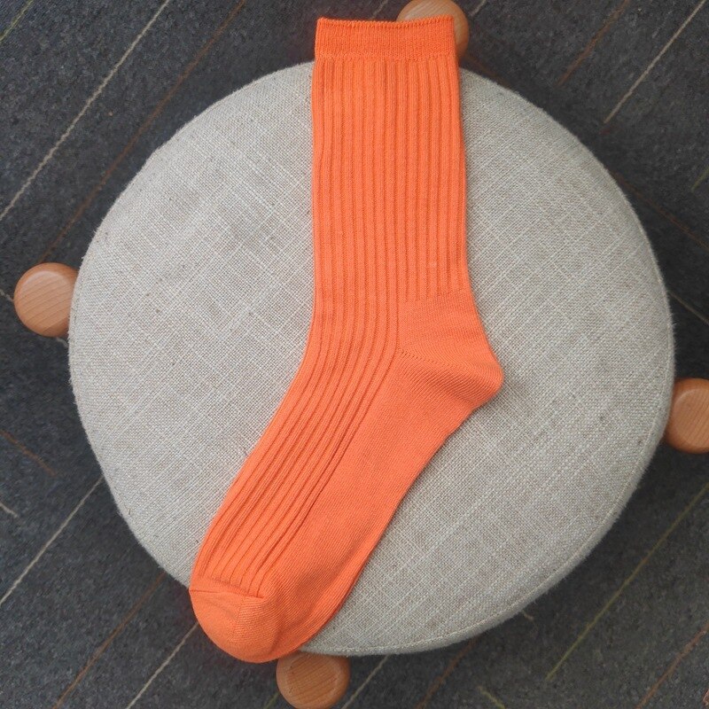 CHAOZHU-Calcetines fluorescentes de neón para mujer, medias de estilo Hip Hop para nocturna, Unisex: orange