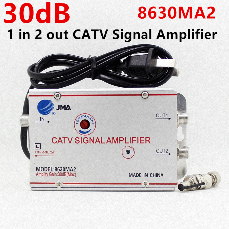 30dB CATV Splitter Amplifier Antenna Signal Booster terrestrial amplifier for analog or digital TV antennas EU Plug 220V