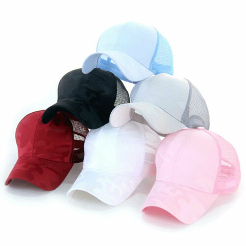 Mærke stil kvinder hestehale kasket rodet boller hestehue solid afslappet justerbar mesh baseball hat