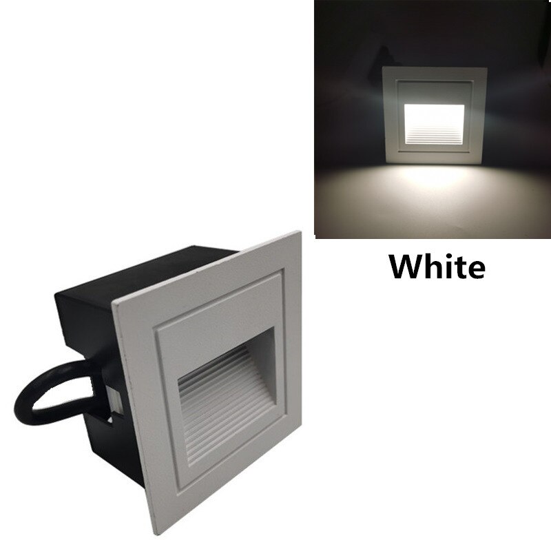 Ip65 vandtæt væglampe underjordisk ført trappelys udendørs fodlygte forsænket hjørnevæglampe udvendigt havelys: Hvide hvide