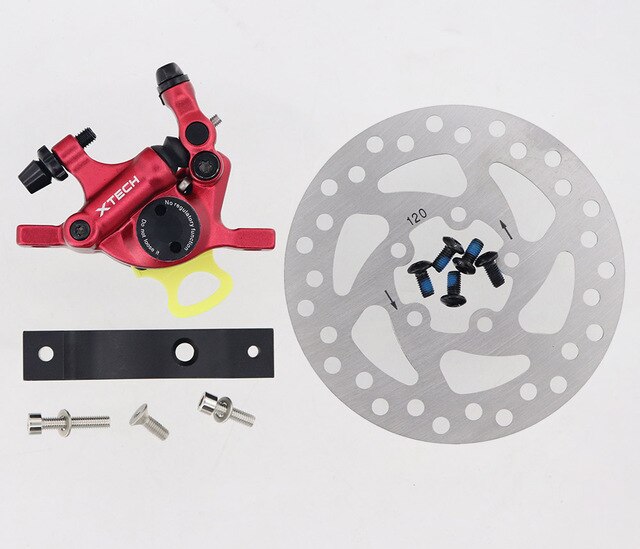 ZOOM Xtech-freno hidráulico de aleación de aluminio HB100 para patinete eléctrico Xiaomi M365/Pro, mejora de frenos de disco M365: Xetch Red Set