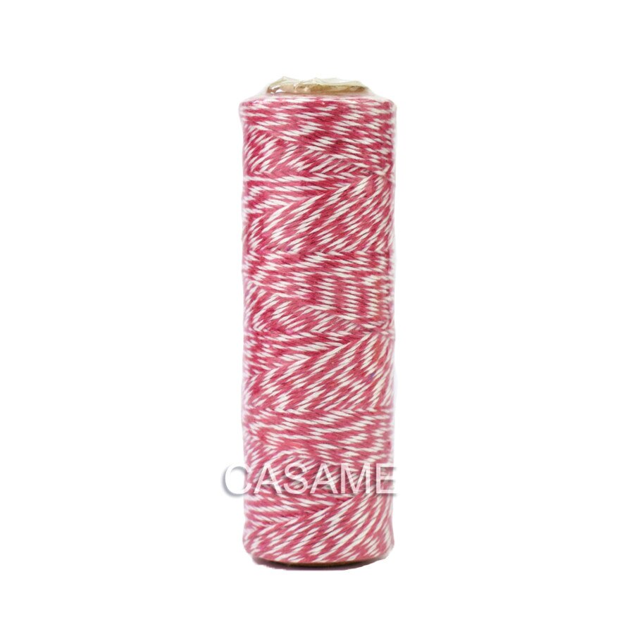 100% Natuurlijk Katoen Touw 4ply (100Yards) 1 Pcs Dunne Bakkers Touw Kleur Baker Touw Zilver Goud Rood Roze Katoen String Kleur: hot pink