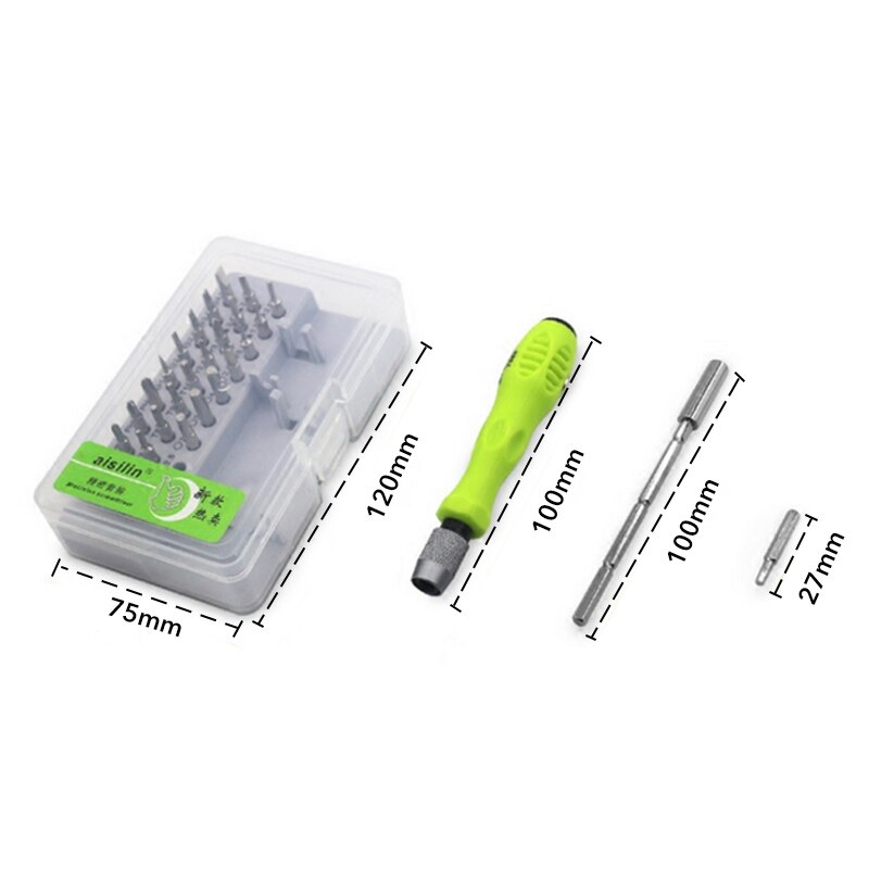 Skruvmejsel set precision mini magnetiska skruvmejsel bitar kit 32 in 1 telefon mobil ipad kamera underhåll verktyg reparation
