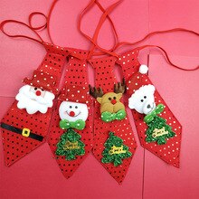 Corbata ostentosa de lentejuelas para niños y niñas, accesorios de Cosplay de Papá Noel, Elk, muñeco de nieve, de Navidad