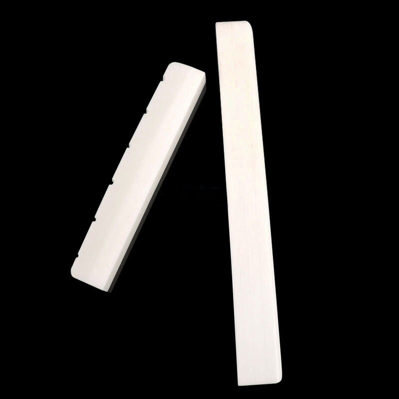 NUOVO 2pz Chitarra Classica Ponte Spilli bufalo osso sella dado Scanalato Fondo Piatto impostato