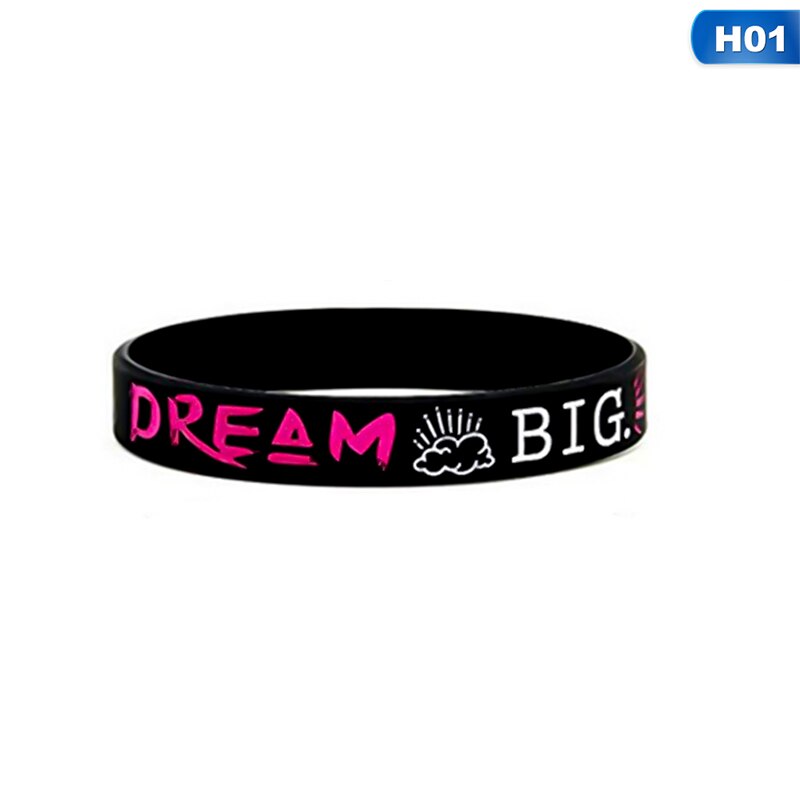 Frauen Männer Armbänder Traum, Glauben, Inspire, Schaffen Silikon Armbänder Groß Pack Von Inspirational Nachricht Armbänder: 01