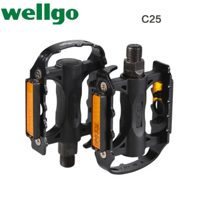 Pedales Planos De Aleación Wellgo Para BMX O MTB - Tamaño Grande, 9/16", Color Plateado