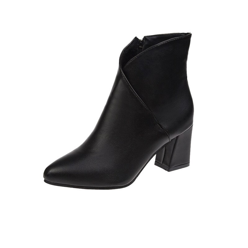 Chaussures Pop Star à bout pointu et talon fin pour femmes, souliers à la pour dames, élégantes, européennes,: Black / 37