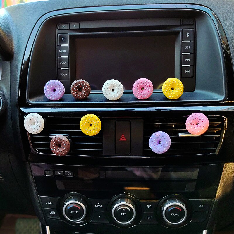 Mini Donuts, modèle de voiture, désodorisant d&#39;air, Simulation de Donuts, accessoires de voiture mignons, Clip d&#39;aromathérapie d&#39;intérieur pour femme