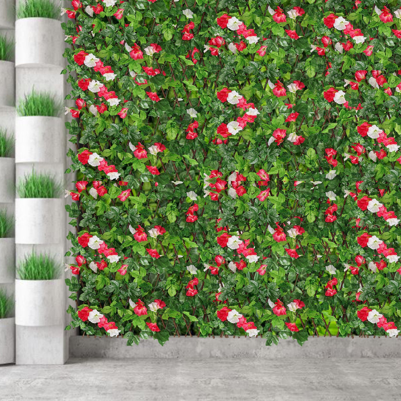 Artificial Leaf Garden Fence Screening Roll UV Fade Protected Privacy Artificial Fence Wall Landscaping Ivy Garden Fence