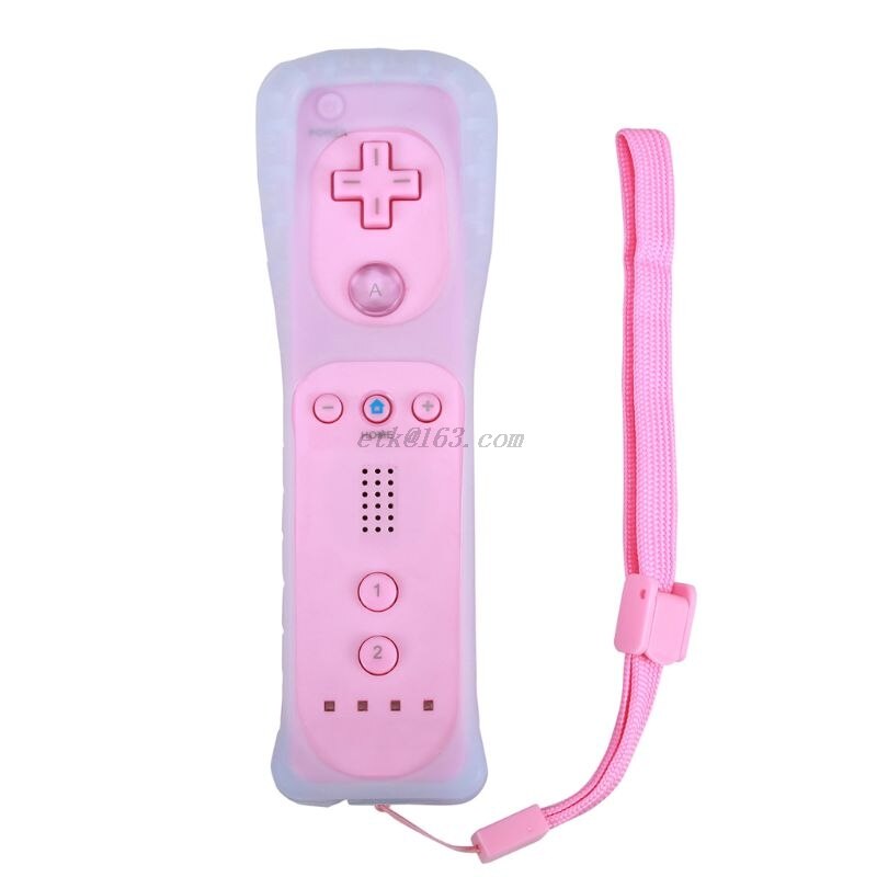 Bezprzewodowy Gamepad z Silikonowym Pokrowcem do Kontrolera Wii Joystick: Różowy