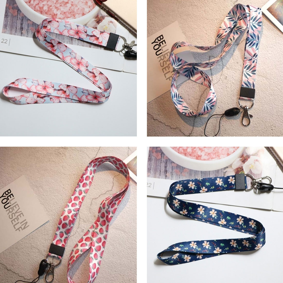 USB Badge Holder DIY Hang Rope Lariat Lanyard Flower Lanyard Neck Strap for keys ID Card Mobile Phone Straps for Huawei