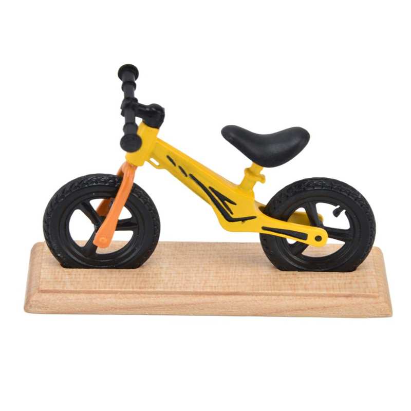 Dollhouse Mini Bike Mini Bicycle Model Metal for Decoration: yellow