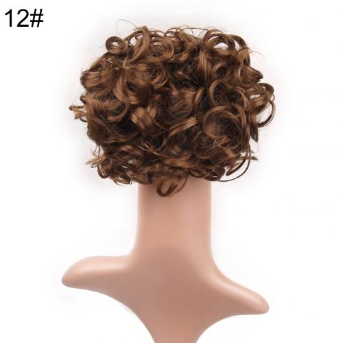 Scrunchie Wrap Messy Short Ponytail Extension Curly Wave Clip Hair Bun Chignon: F12