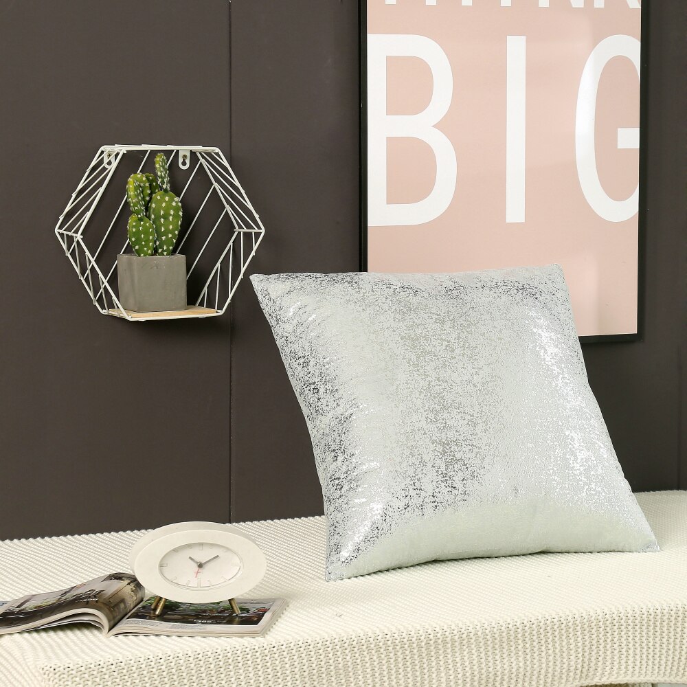 Luxe bronzen gouden zilverfolie kussenhoes decoratieve kussens voor kantoor, hotel, auto, effen kleur serie kussensloop: Model 11