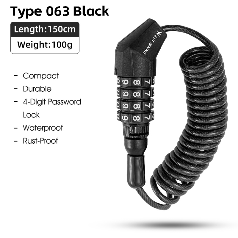 WEST BIKING-candado de seguridad portátil para bicicleta, candado con contraseña, cuerda para casco, candado de alambre de acero, candado de Zinc para mochila de bicicleta de montaña: Morado