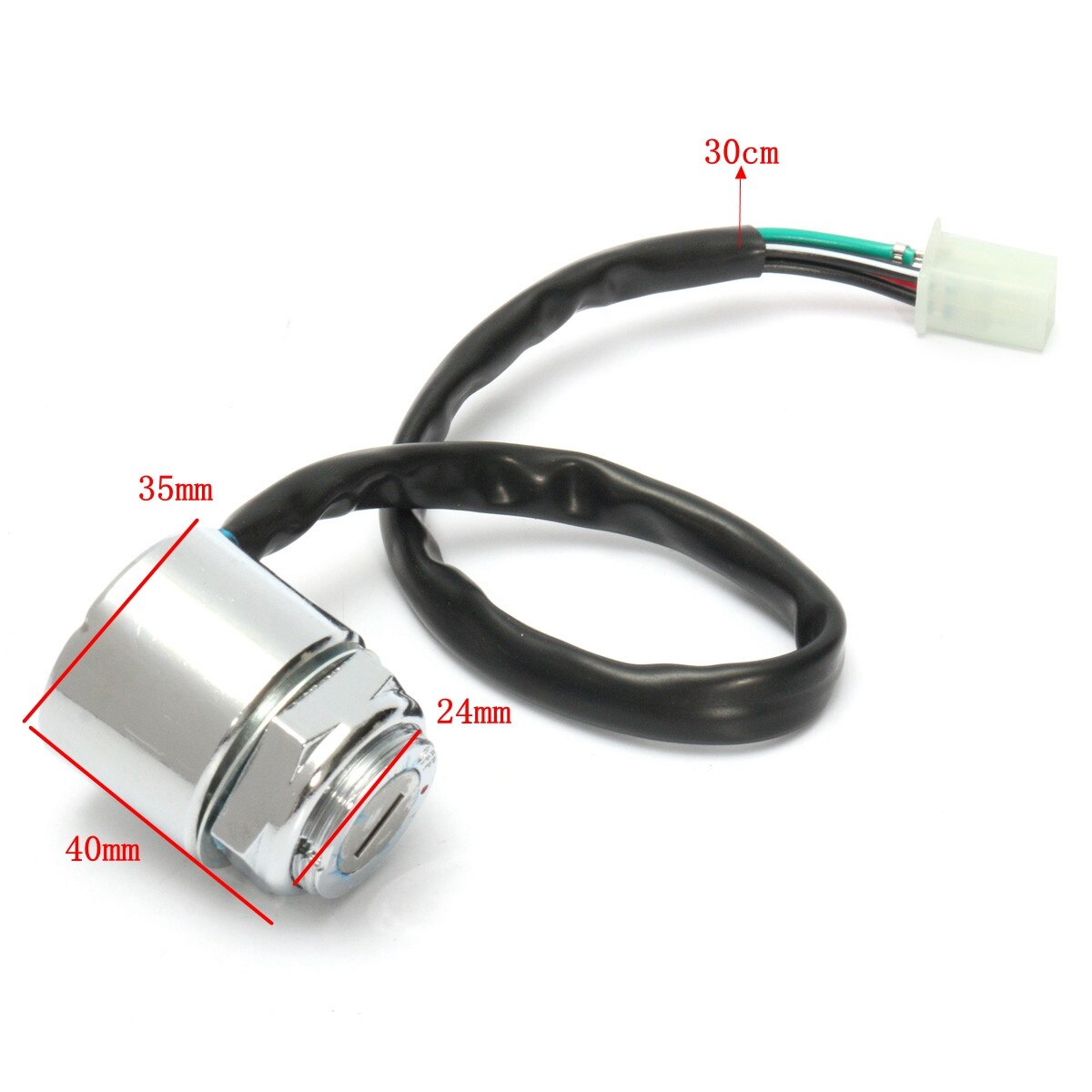 Motorcycle 4 Wire ON OFF Ignition Key Switch ATV 50 70 90 110 125 150 200 cc Quad 4 Wheeler