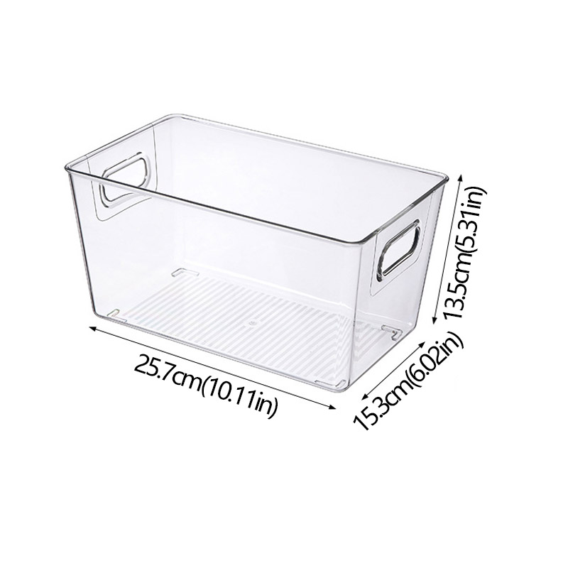 Kühlschrank-Organizer-Behälter, stapelbare Kühlschrank-Lebensmittel-Aufbewahrungsbox mit Griff, durchsichtiger Kunststoff, für Speisekammer, Gefrierschrank, Organizer-Werkzeug: WHITE