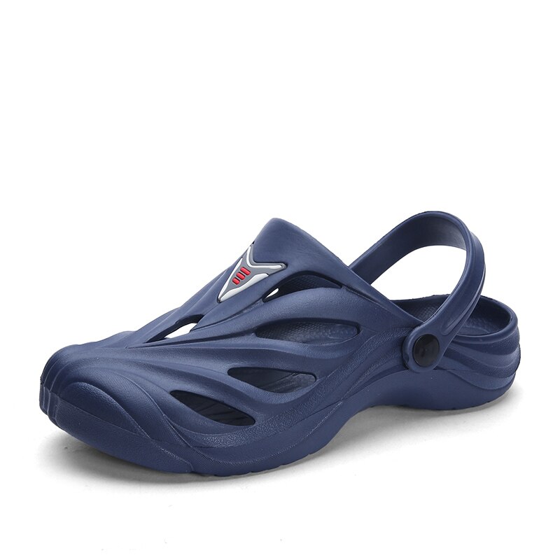 Sommer mænd hjemmesko mænd udendørs åndbare klipklapper strandsandaler afslappet leg vandsko zapatos de agua: Blå / 45