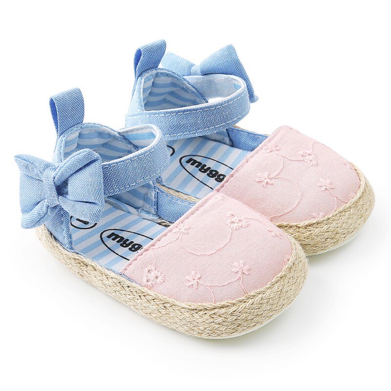 Pasgeboren Baby Boog Sandalen voor Meisjes Zomer Pasgeboren Katoenen Baby Meisje Sandalen Strand Zachte Schoenen Prinses Sandalen: Roze / 13-18 months