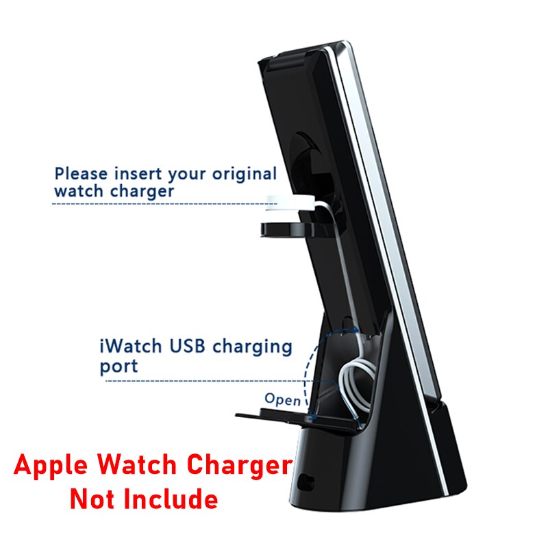 Support de lampe de Table avec chargeur sans fil 5 en 1, pour IPhone 12 11 Pro Max 15W, Station de charge rapide pour Apple Watch AirPods