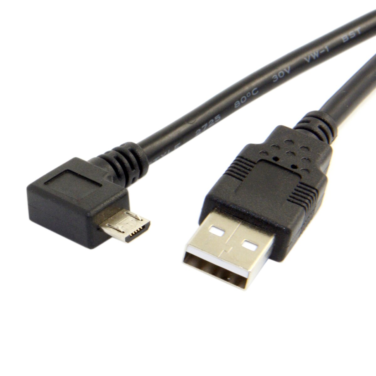 CableCC CY 5 meters 16ft Left Angled 90 Degree Micro USB Male to USB 2.0 Data Charge Cable for Cell Phone & Tablet