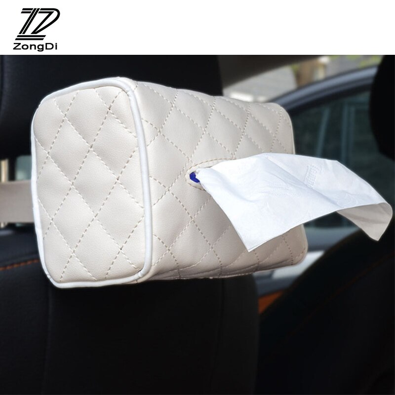 ZD 1Pc Car Hanging Tissue Paper Box for Alfa Romeo Chevrolet Aveo Captiva Ford Focus 3 Fiesta Mondeo Kuga Fusion Accessories