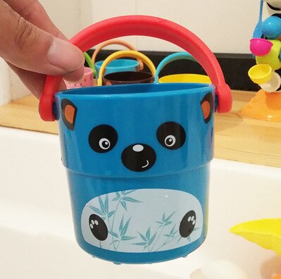 Baby børn bruser bad legetøj hæld spand badevand sprøjteværktøj sød flow kop stil baby børns legetøj farve tilfældig: 3