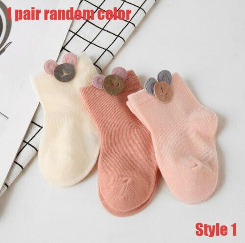 Ein Paar pudcoco Frühling Neue freundlicher Socken Kleinkinder Mädchen 3D Karikatur Knöchel Längen Weiche Baumwolle Baby Socken freundlicher 1 -3 jahre: 1Paar zufällig 1