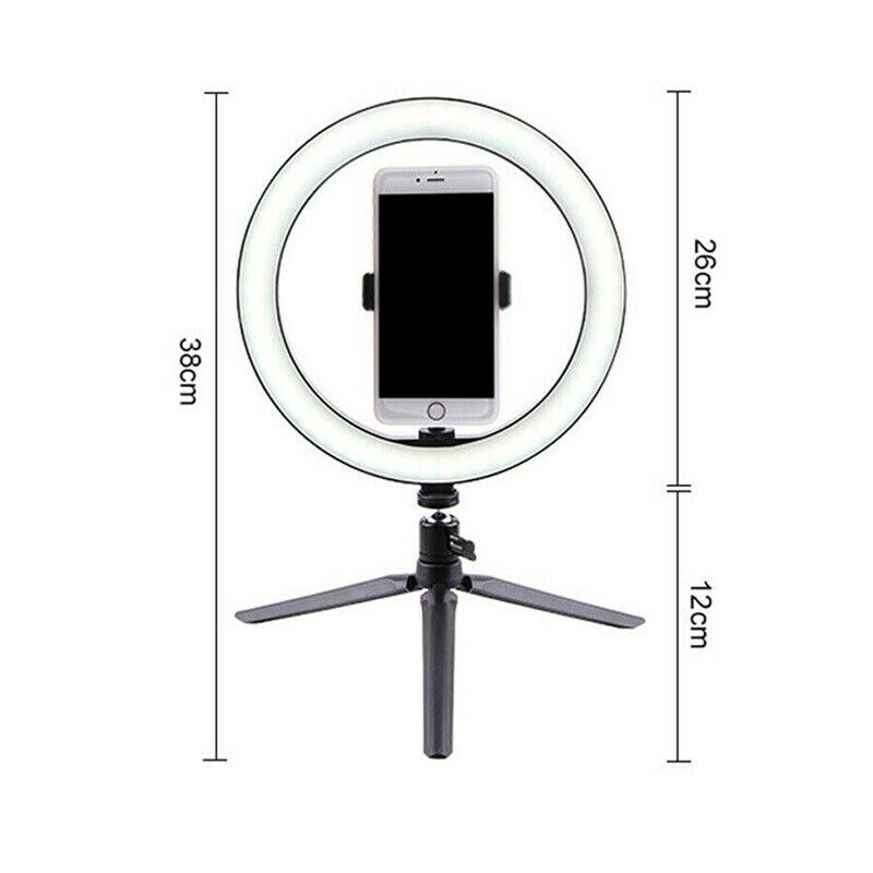 LED Ring Light 10Inch Dimmable Selfie Lamp with Tripod Photography Camera Phone Light for Makeup Video Live