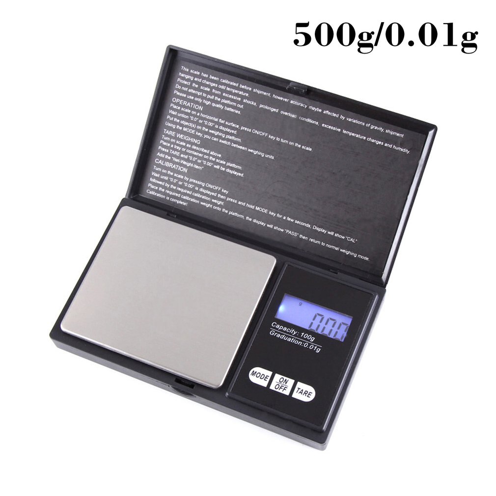 Small Jewelry Scale 0.01G High Precision Scale Jewelry Scale Herbal Gram Scale Gold Jewelry Pocket Scale: 500g 0.01