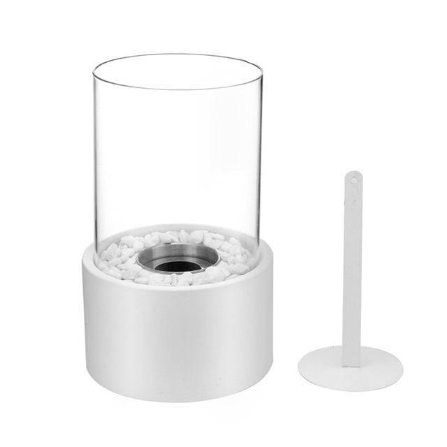 Black Bioethanol Fireplace Tabletop Fire Bowl Ethanol Fire Pit Bio Fireplace for Indoor Outdoor Home Garden Balcony Living Rooms: white