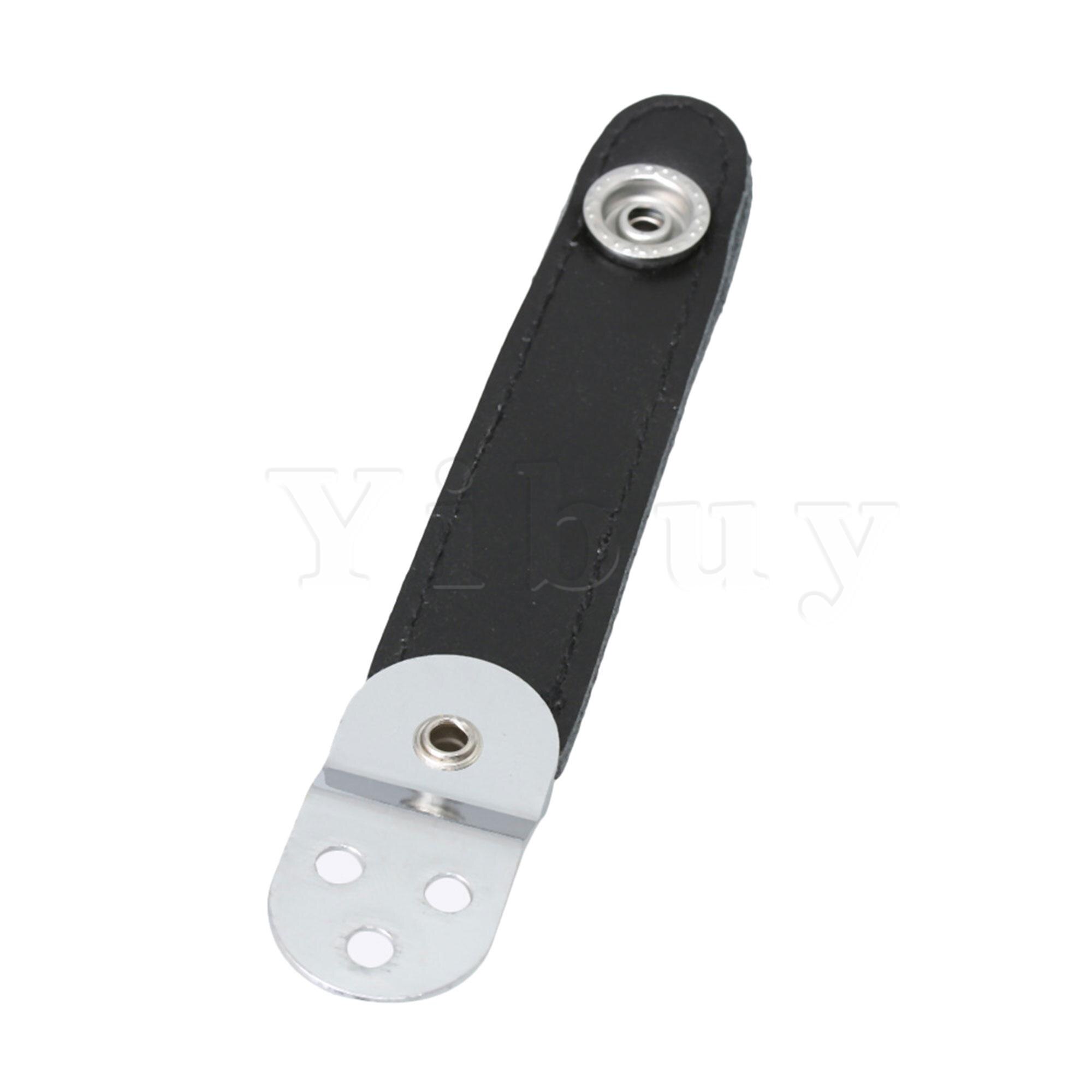 Yibuy 7.8x2.2cm Black Leather Accordion Bellows Straps with Metal Extension Film 4 Buckle Fit for Accordion