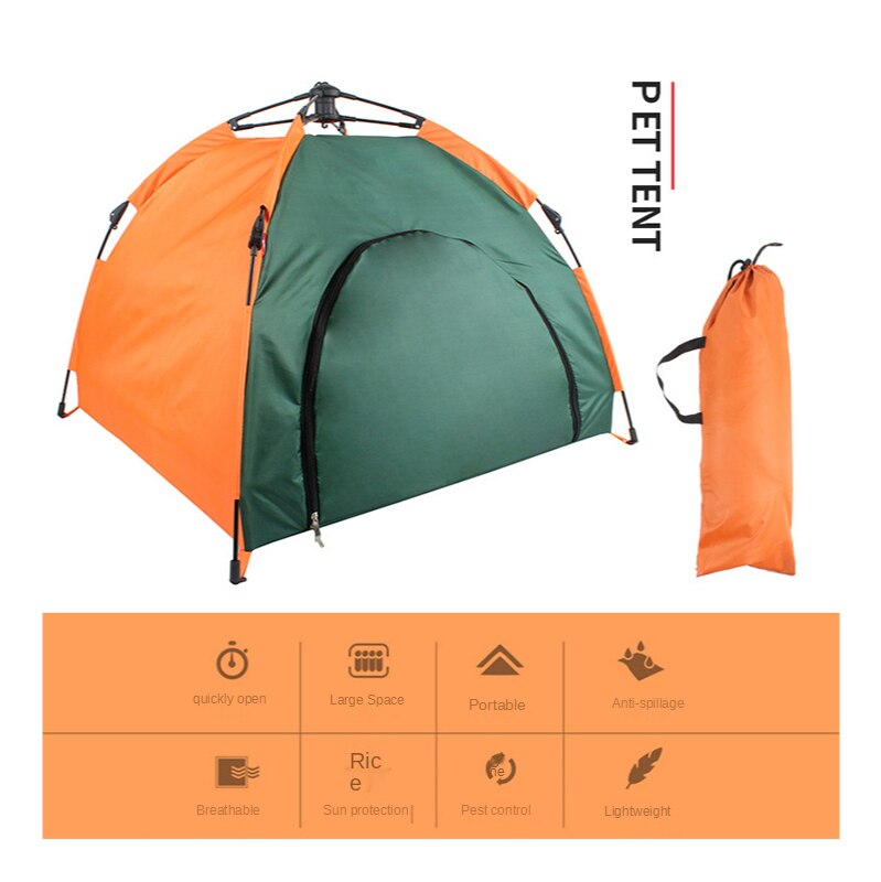 Ruox outdoor-haustierzelt, automatisch faltbar, katzenhaus, zwinger, regen- und sonnenschutz, tragbares haustierbett, auto-hundezelt