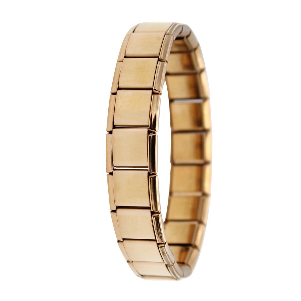 Hapiship 13Mm Mannen Mode-sieraden Rvs Zwart/Goud// Rose Elastische Armband Bangle Jongens g095: Rose