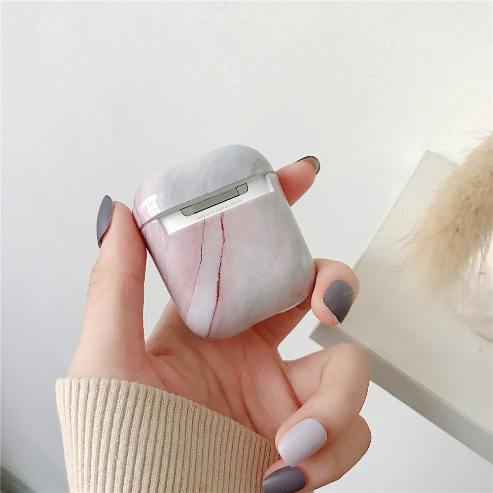 Luksus marmor hovedtelefon etui til airpods pro 2 etui bluetooth øretelefon opladningstaske til airpod 2 1 pro hårdt pc cover tilbehør