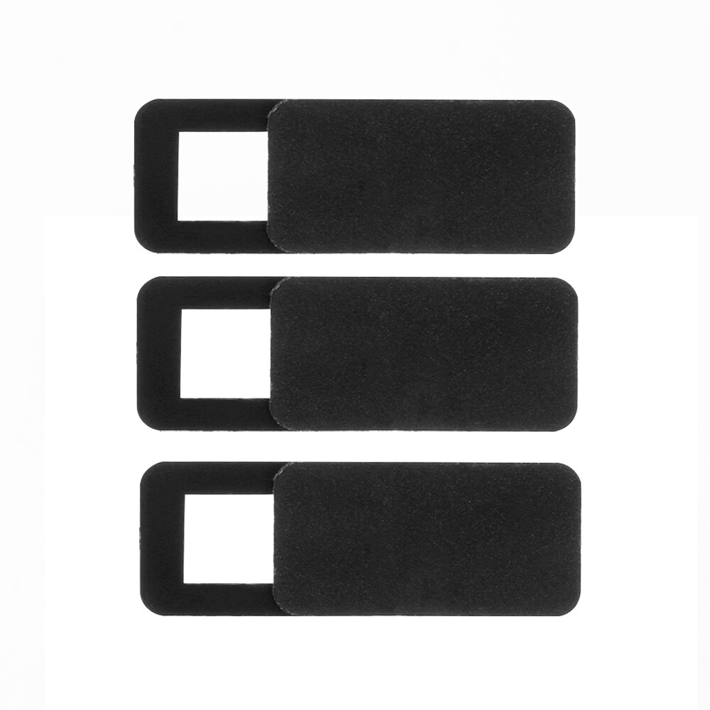 Ultra Thin Lens WebCam Cover Slide Camera Privacy Security Plastic Camera Cover Universal for Phone iPad Tablet Privacy Sticker: 3pcs	black