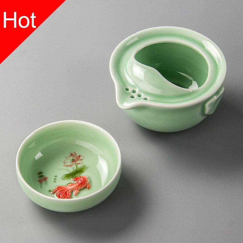 Ceramics Tea set Include 1 Pot 1 Cup, gaiwan,Beautiful and easy teapot kettle,kung fu teaset