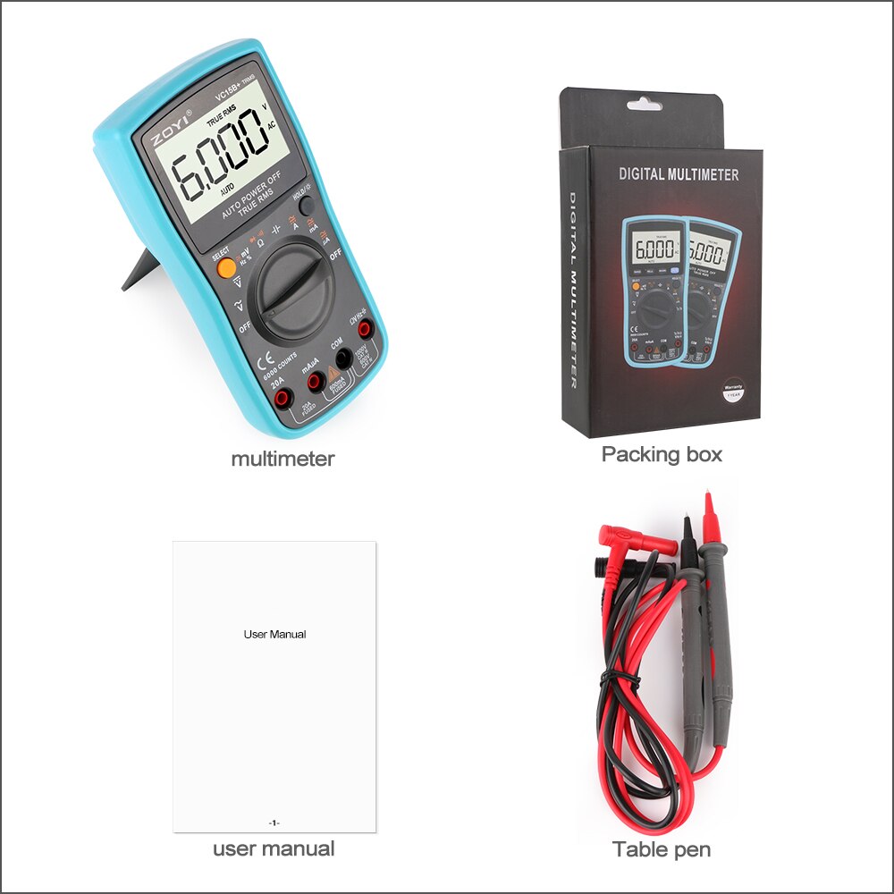 RZ Digital Multimeter 6000 Counts AC/DC Ammeter Vo... – Grandado