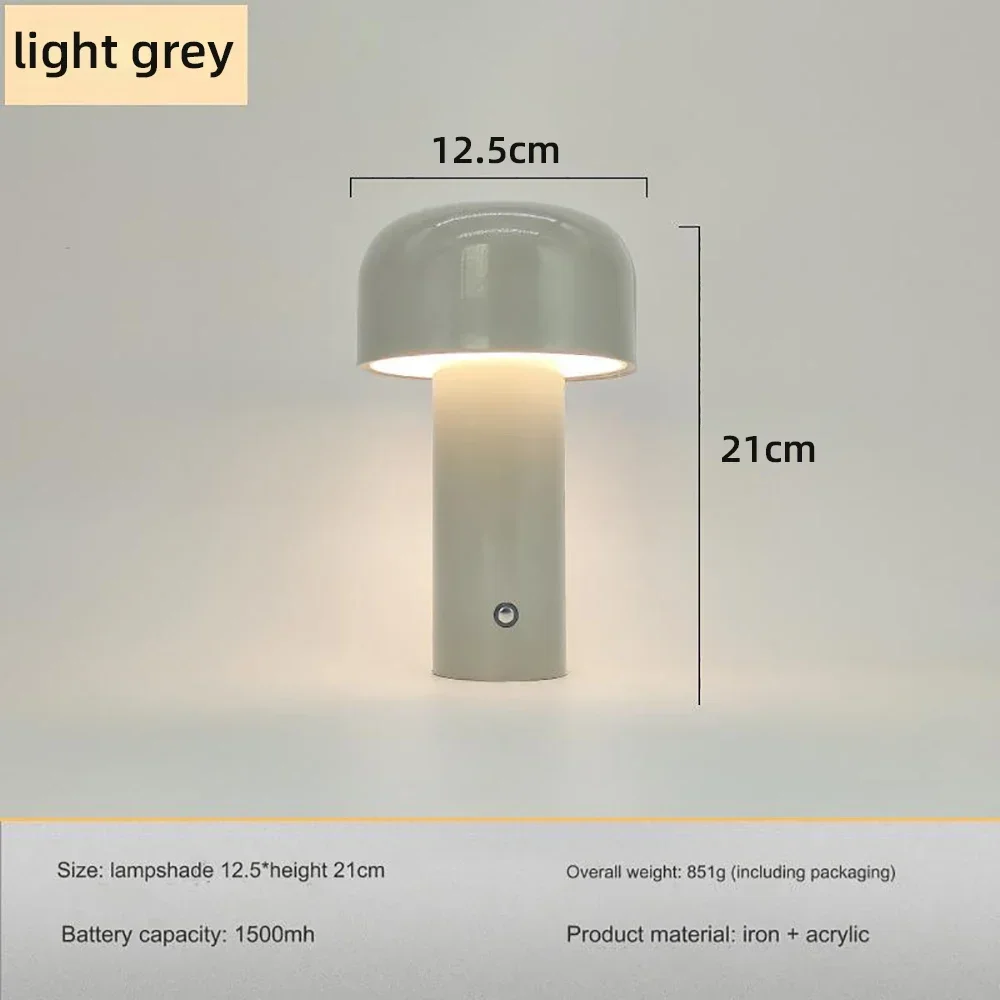 Italienische Pilz Tischlampe Tragbare Drahtlose berühren Wiederaufladbare Nachtlampe USB Schreibtischlampe Schreibtisch Dekoration Schlafzimmer Nachtlicht: Lila