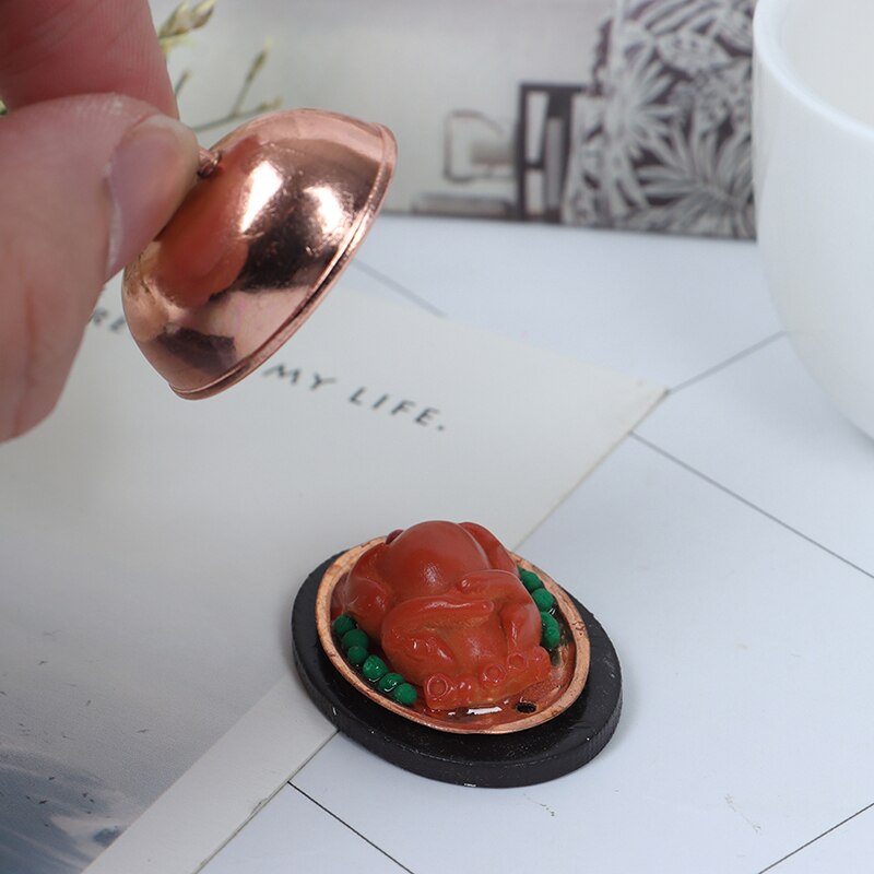 ! 1 Pc Kitchen Cutting Toy 1:12 Dollhouse Miniature Food Christmas Turkey With Lid Pretend Play Toy Accessories