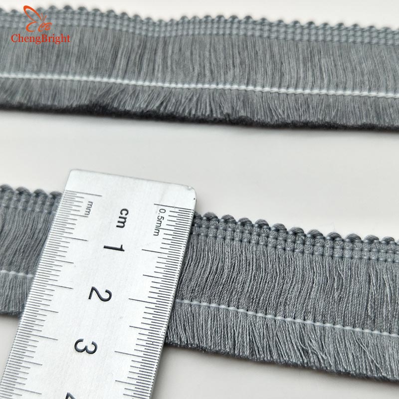 CHENGBRIGHT-frange en dentelle garniture frange | 1 cour 2.5cm de large, garniture frange, pour robe latine, vêtement de scène, accessoires dentelle, ruban: Grey