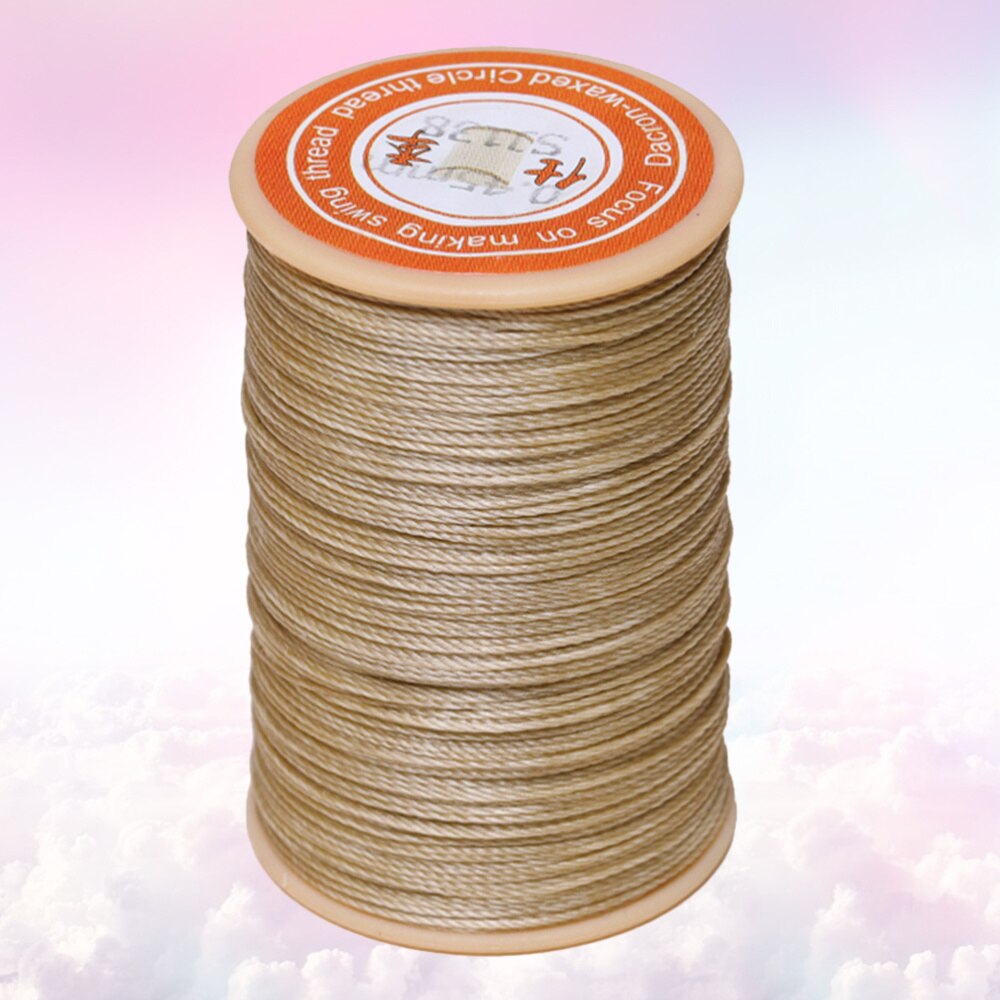 1PC 0.45mm Round Waxed Thread Leather Sewing Thread Hand Stitching Thread for Craft DIY (White): Beige