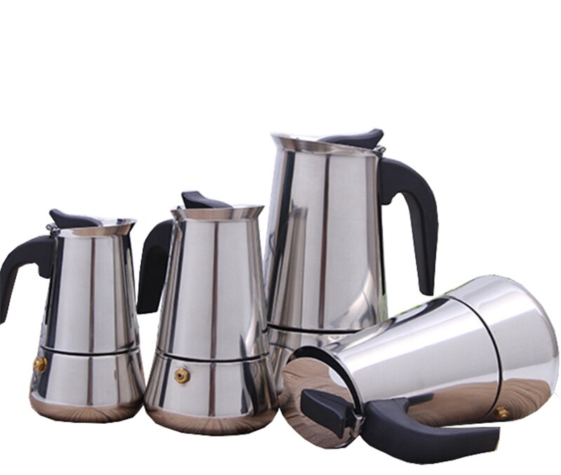 Cafetera italiana Moka de 600ml con filtro de acero inoxidable, placa encimera, cafetera Espresso con filtro de 12 tazas