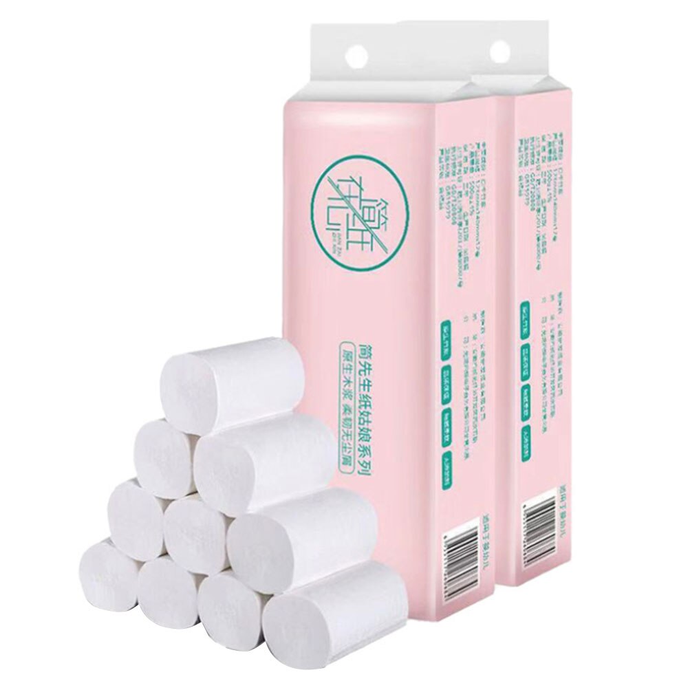 12 Rolls Compact Coreless 4-Ply Recycled Toilet Paper Bath Tissues Soft for Home Office Restaurant Washroom