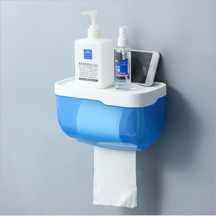 Vesikatto kylpyhuone toliet paperilaatikko paperipyyhepidikkeet orangizer matkapuhelimen säilytyshylly seinään kiinnitettävä teline punainen sininen vihreä