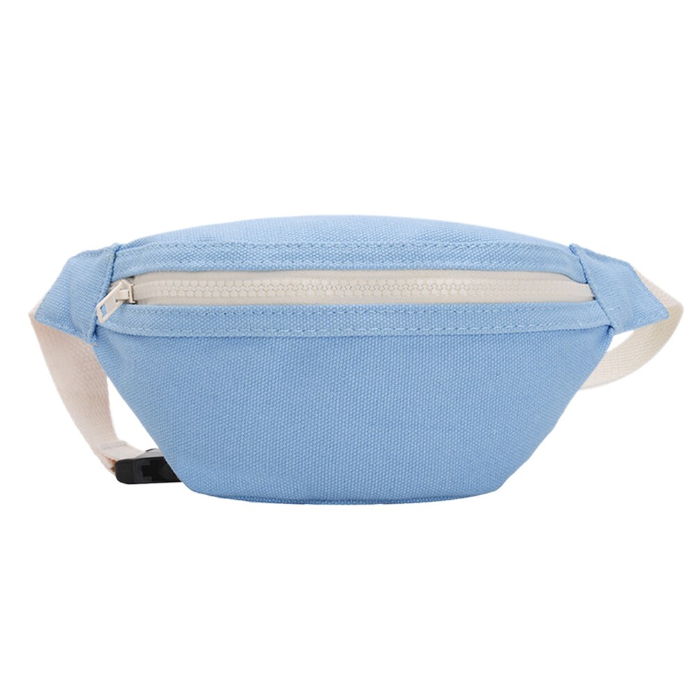 Bolso de cintura de Fanny Casual para niñas, bolso de lona con cinturón para el pecho, bolso de hombro ligero y informal con cremallera para mujeres: Azul