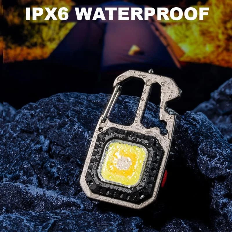 COB-Schlüsselanhänger, Arbeitsleuchte, Taschenlampe mit Batterieanzeige, wiederaufladbar, hohe Lumen, tragbares LED-Licht für Camping, Wandern, Laufen